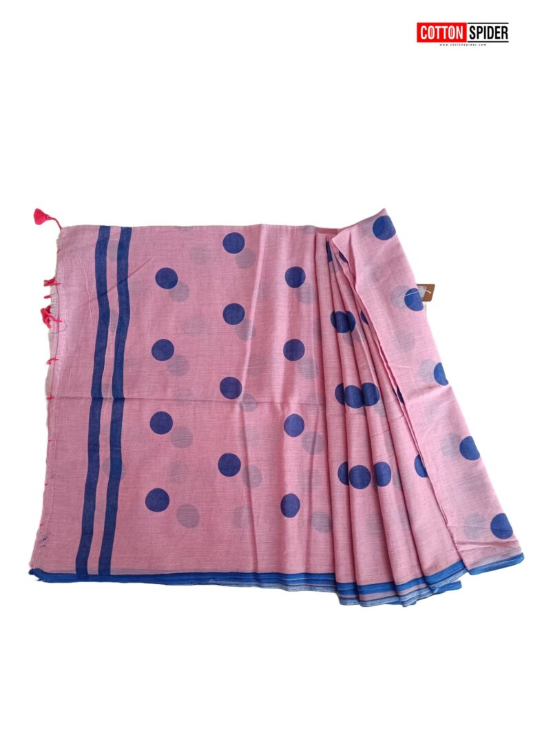 Khadi Pink with Blue Dot