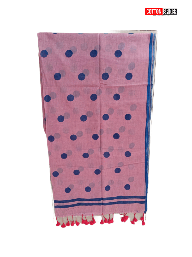 Khadi Pink with Blue Dot - Image 3