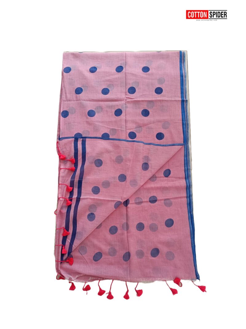 Khadi Pink with Blue Dot - Image 2