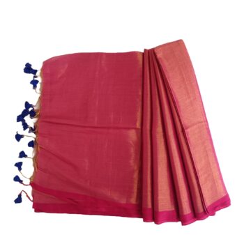 Khadi Pink Mixed Saree