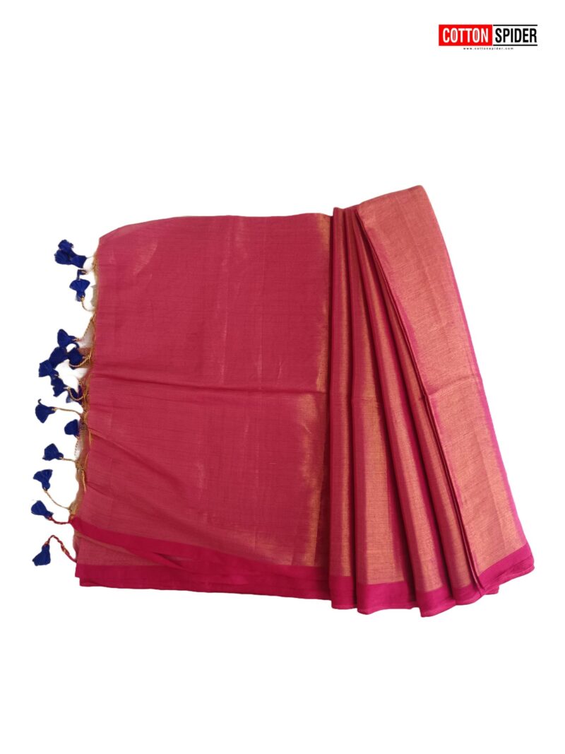 Khadi Pink Mixed Saree