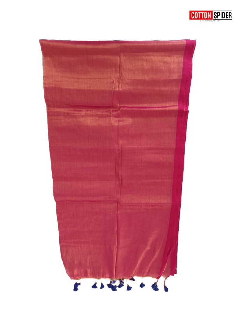 Khadi Pink Mixed Saree - Image 2