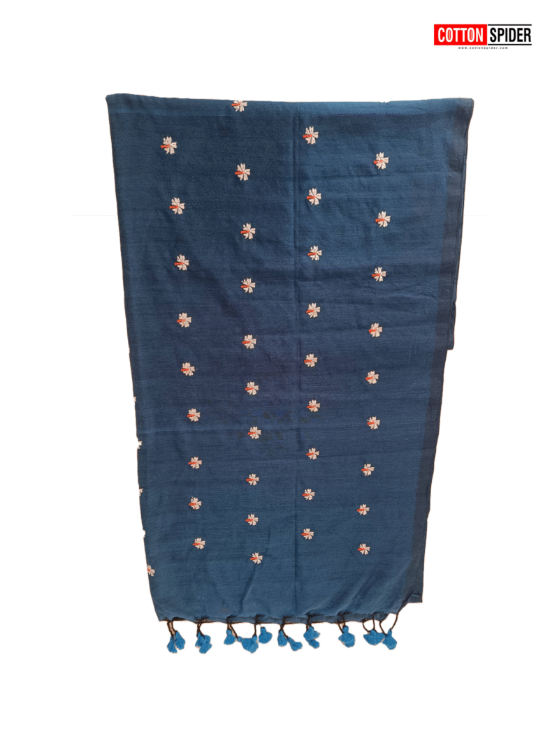 Khadi Blue Saree - Image 2
