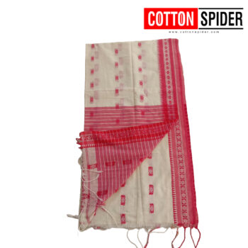 Khadi White with Red Saree - Image 2