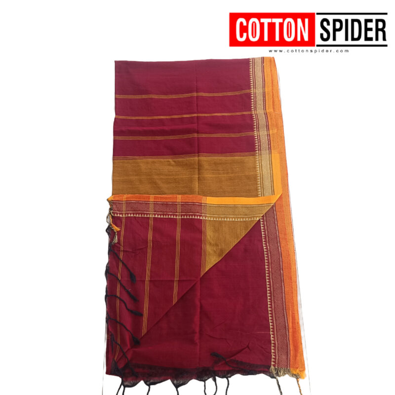 Khadi Red Saree - Image 2