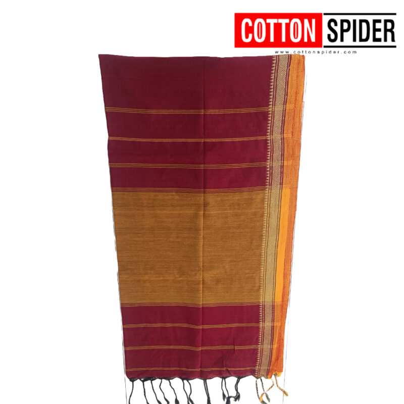 Khadi Red Saree - Image 3