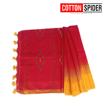 Khadi Red with Yellow Saree