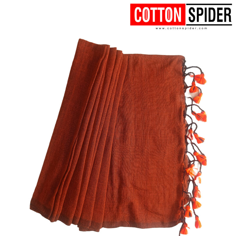 Khadi Dark Orange Saree