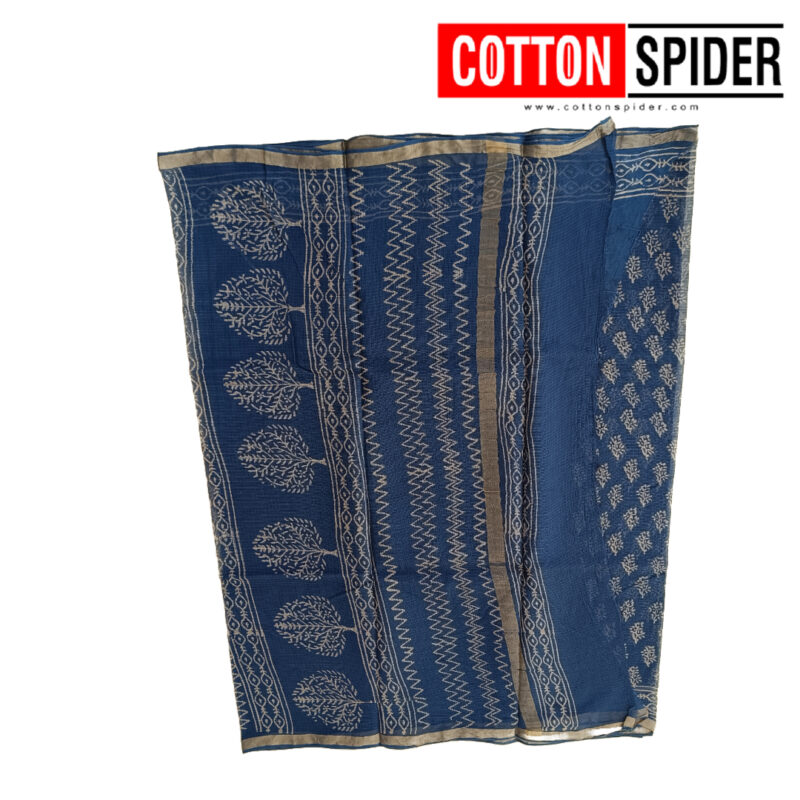 Kota Dark  Blue Saree - Image 3
