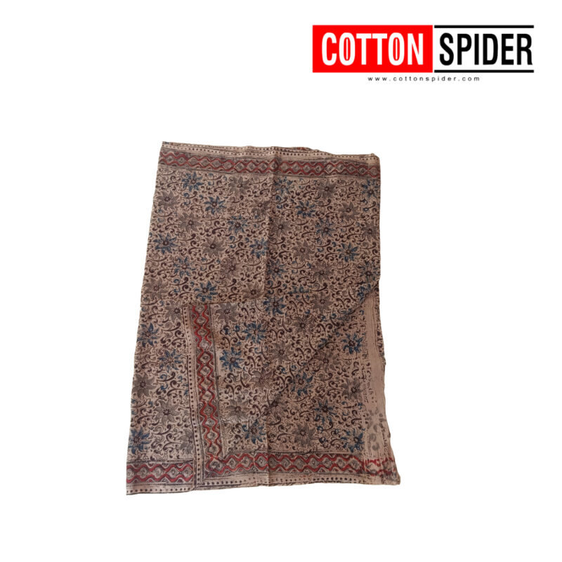 Kalamkari Brown and Sandle Saree - Image 2