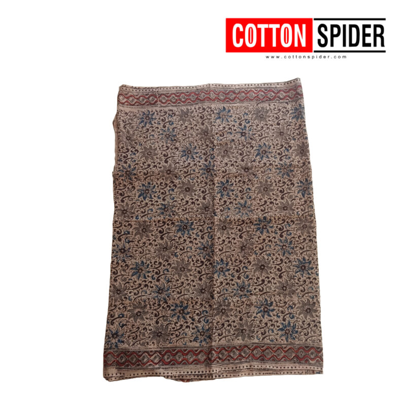 Kalamkari Brown and Sandle Saree - Image 3