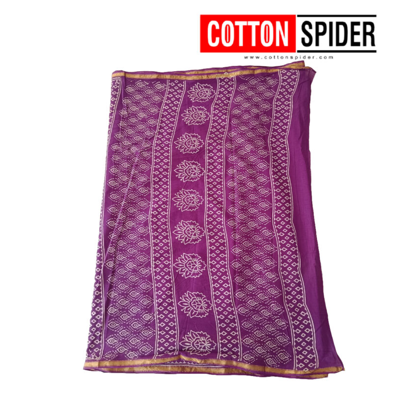 MulMul Lavender  Saree - Image 3