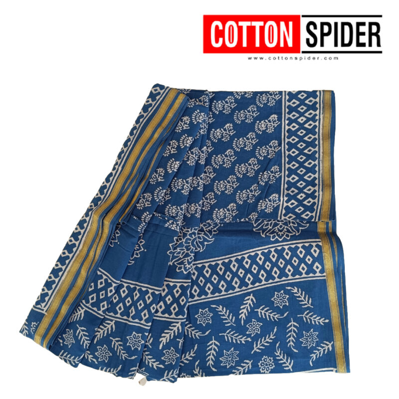 MulMul Blue Saree
