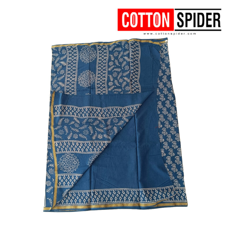 MulMul Blue Saree - Image 2