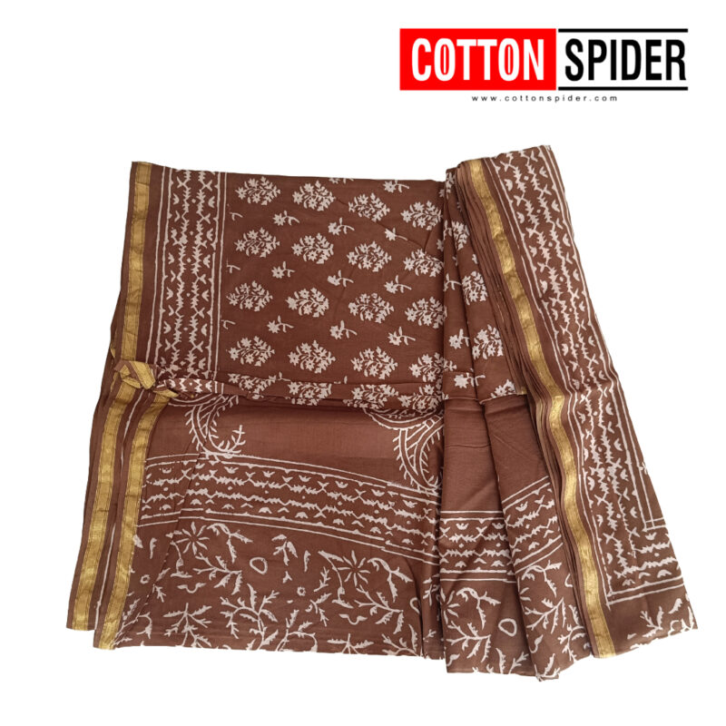 MulMul Brown Saree