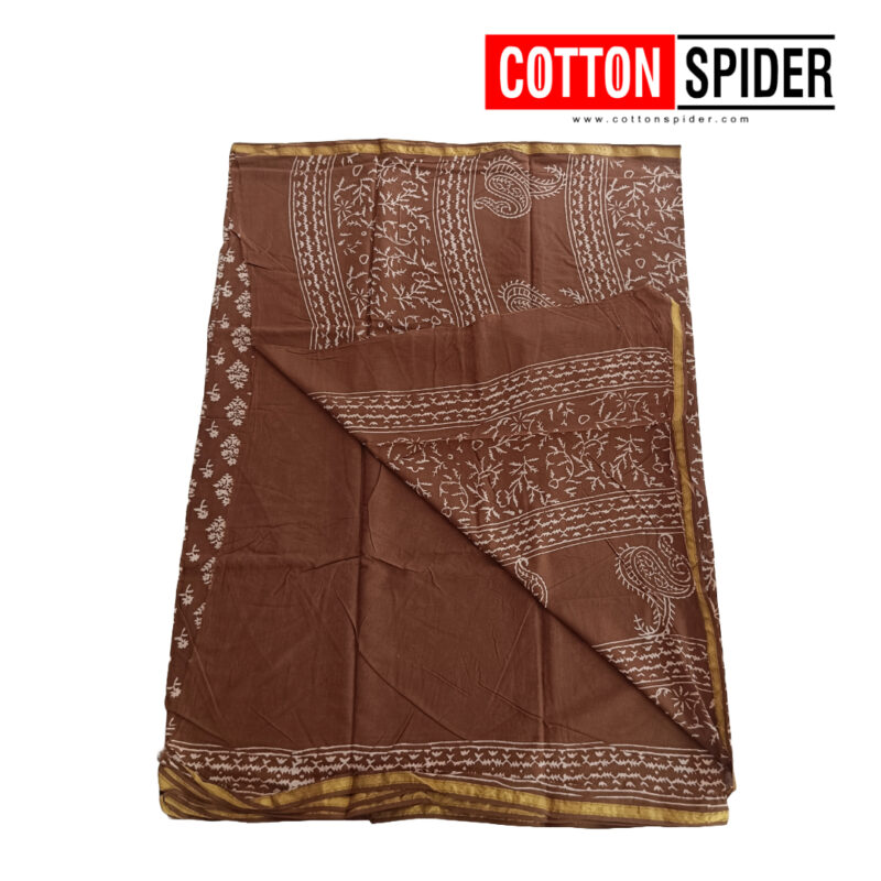 MulMul Brown Saree - Image 2