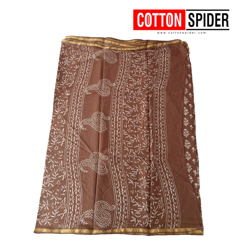 MulMul Brown Saree - Image 3