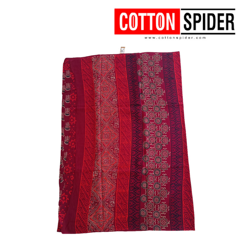 MulMul Dark Red with Unique Design Saree - Image 3