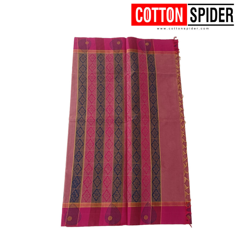 Negamam Brown Shade with Pink Border  Saree - Image 3