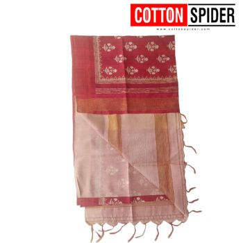 Tussar Red  Saree - Image 2