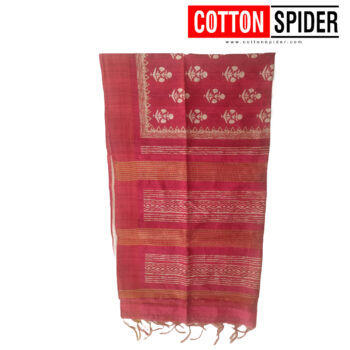 Tussar Red  Saree - Image 3