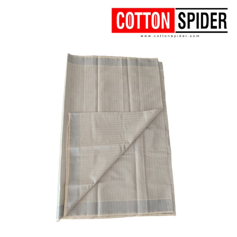 Kerala Off-White with Gray Mixed Saree - Image 2