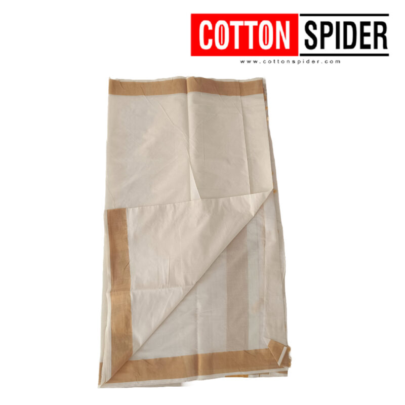 Kerala White with Golden Border Saree - Image 2