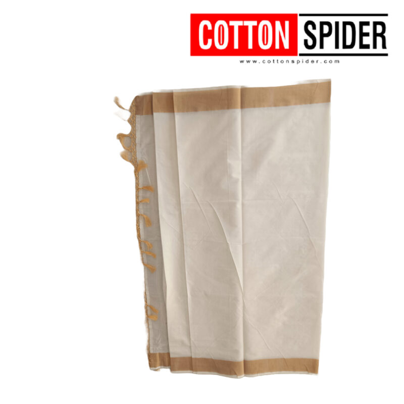 Kerala White with Golden Border Saree - Image 3