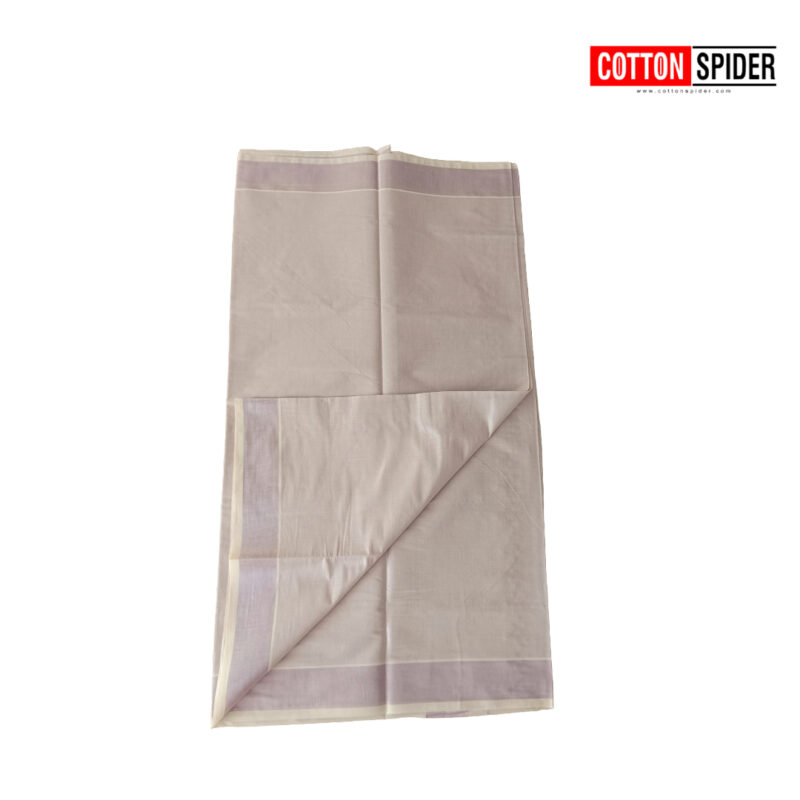 Kerala  Plain White with Silver  Border Saree - Image 2