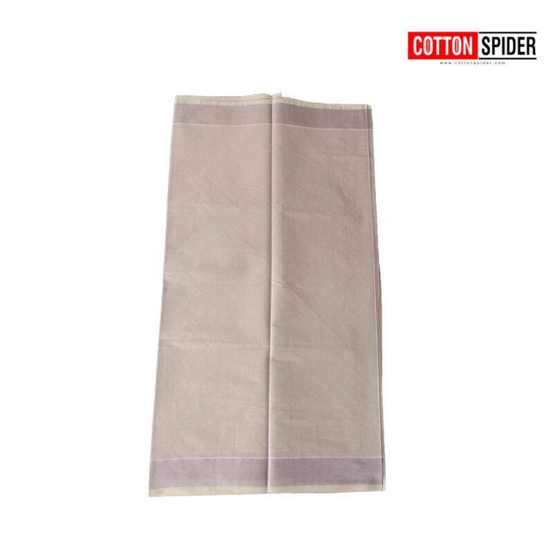 Kerala  Plain White with Silver  Border Saree - Image 3