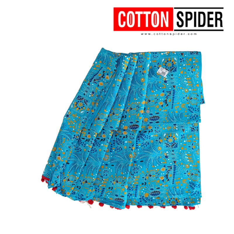 MulMul Sky Blue Saree