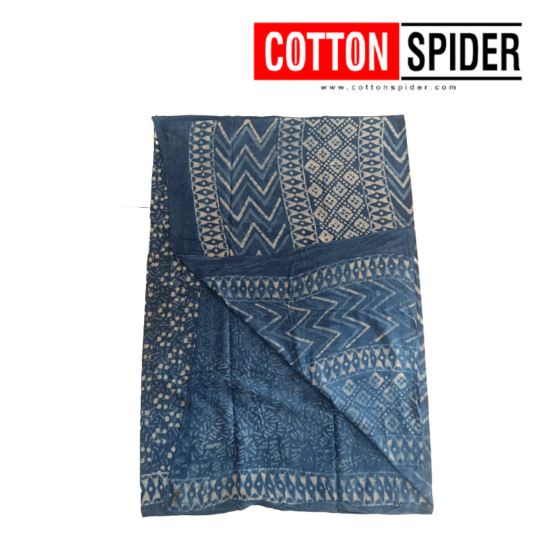 MulMul Blue with White Design Saree - Image 2