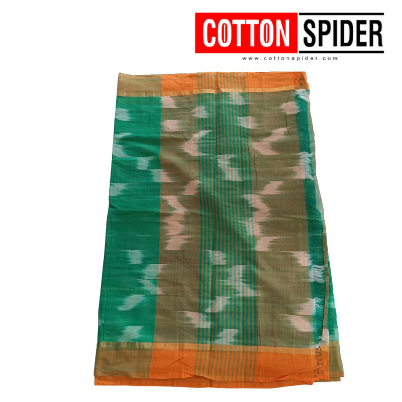 Pochampally Green Design saree - Image 3