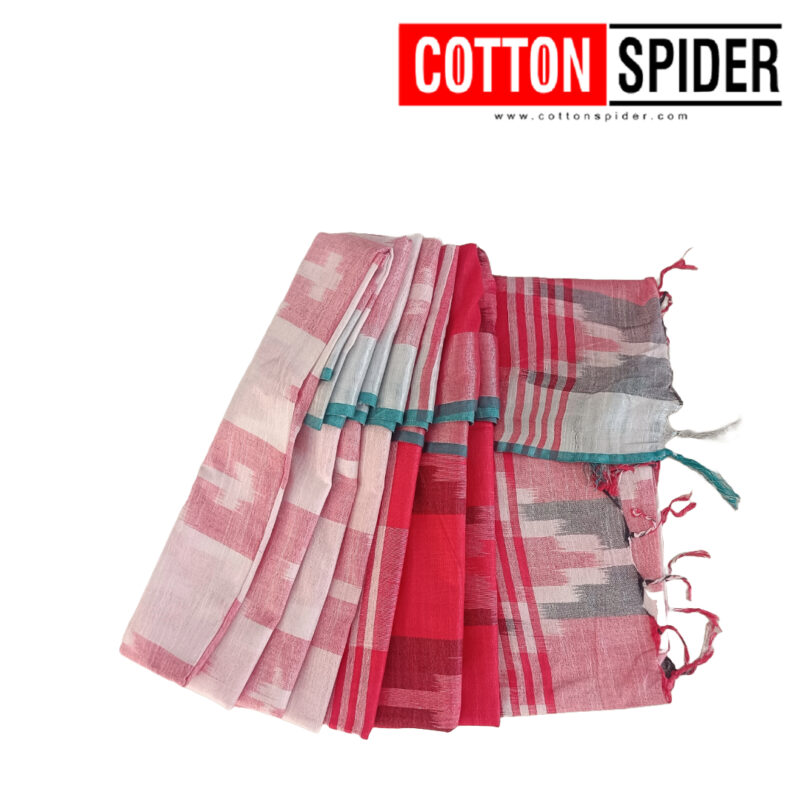 Pochampally  White and Pink Design saree