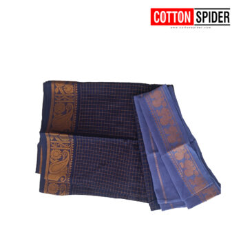 SungadiDark Blue and Purple Saree
