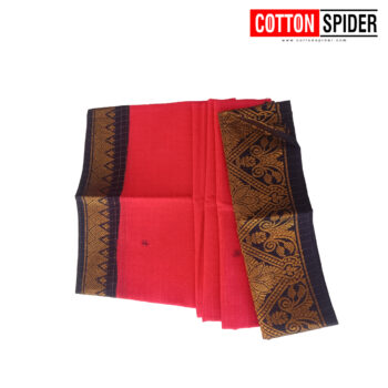 Sungadi Dark Pink with Blue Border Saree