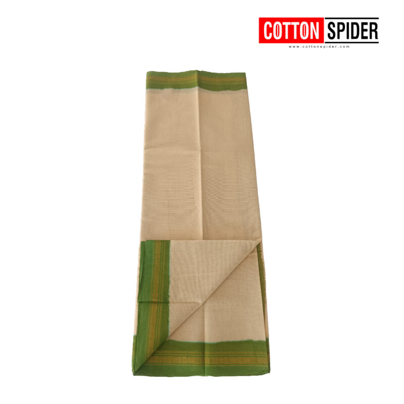 Sungadi Sandle with Dark Green Border Saree - Image 2