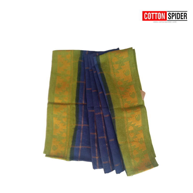 Sungadi Blue & Green  Border Saree