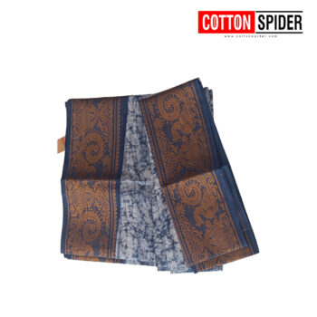 Sungadi Dark Blue Rarre Design with Orange  Saree