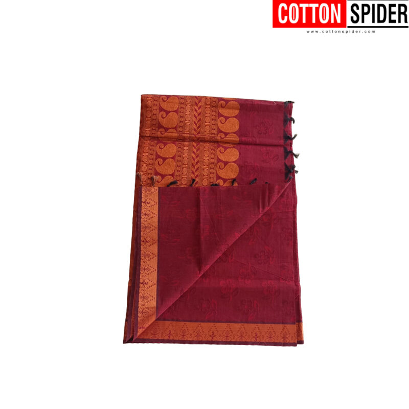 Negamam Dark Red Saree - Image 2