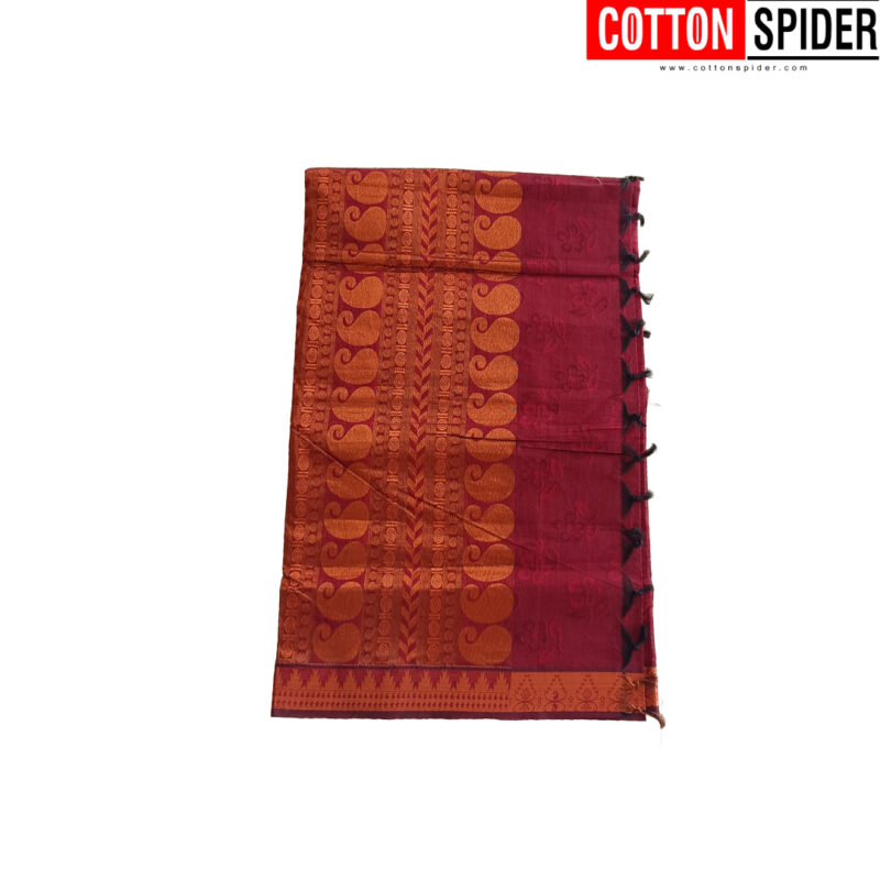 Negamam Dark Red Saree - Image 3