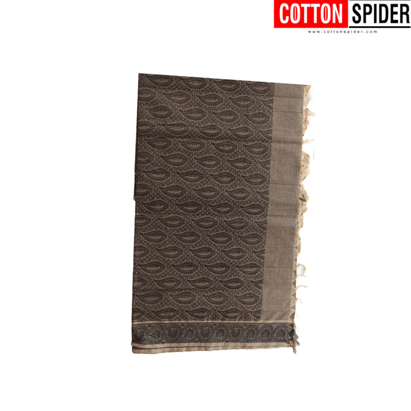 Negamam Black Saree with Grey Border - Image 3