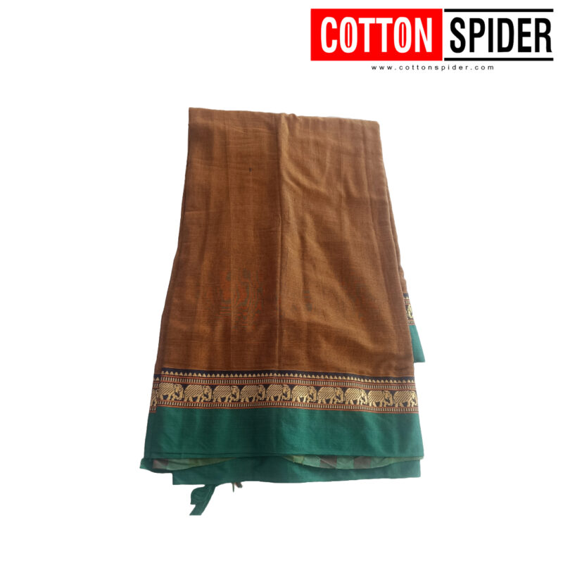 Narayanpet Brown Saree - Image 2