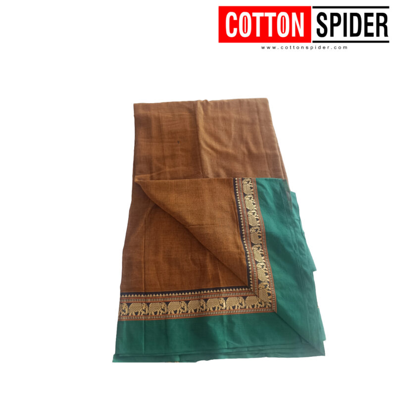 Narayanpet Brown Saree - Image 3