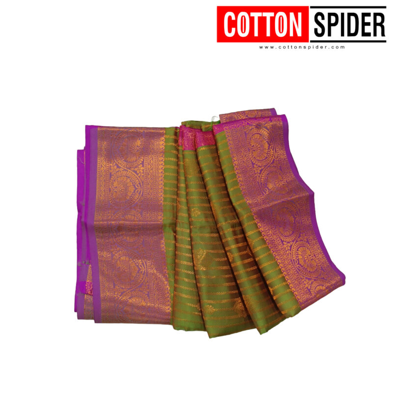 Soft Silk Light Green Saree with Pink Border