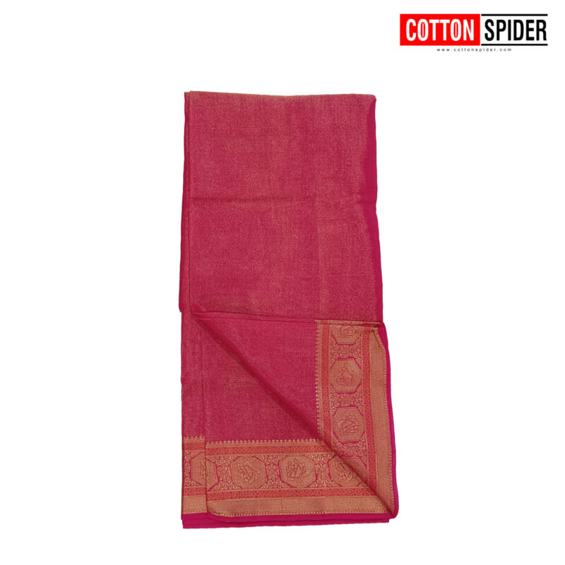 Soft Silk Pink Saree - Image 3