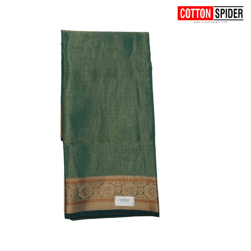 Soft Silk Green Saree - Image 2