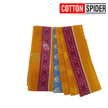 Fancy Cotton Blue  Saree with Yellow Border