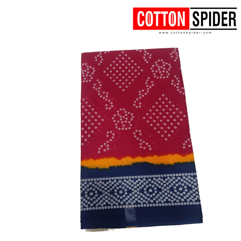 Fancy Cotton Pink  Saree with Blue Border - Image 2