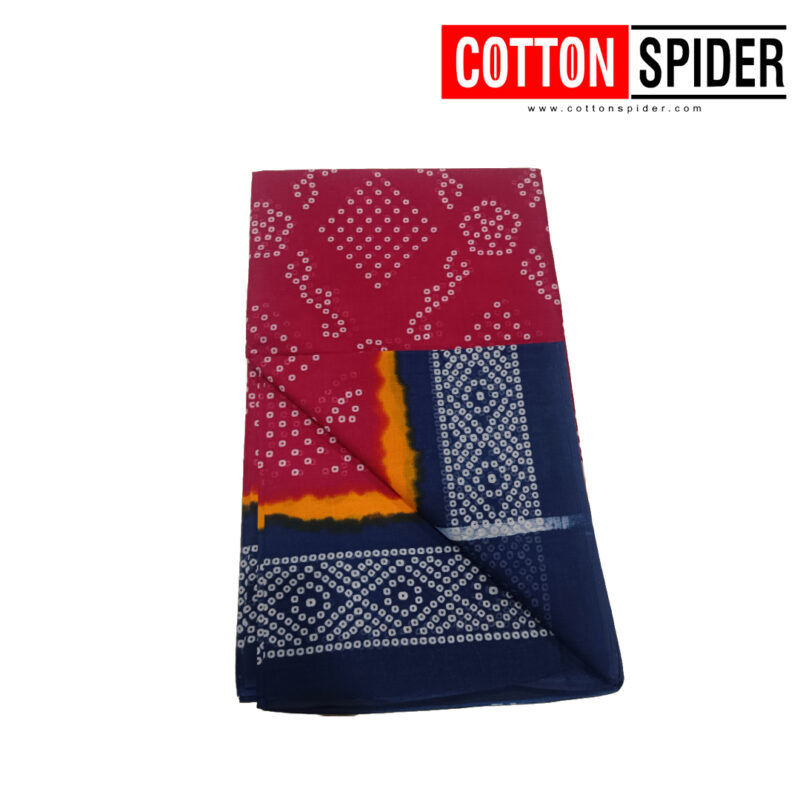 Fancy Cotton Pink  Saree with Blue Border - Image 3